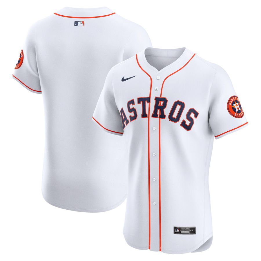 Men Houston Astros Nike White Home Elite MLB Jersey->customized mlb jersey->Custom Jersey